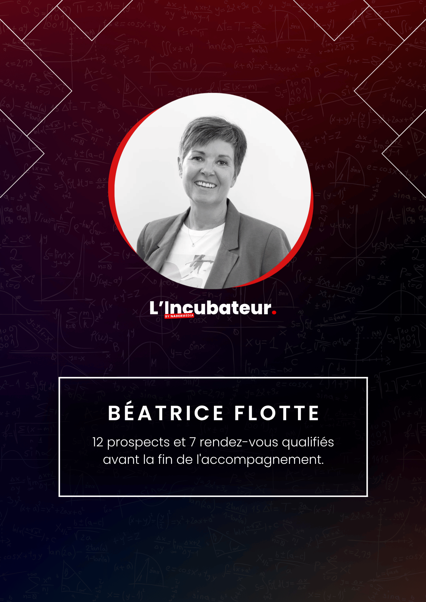 Béatrice Flotte : 12 prospects. 7 rendez-vous.. Des rendez-vous qualifiés avant la fin de son accompagnement.